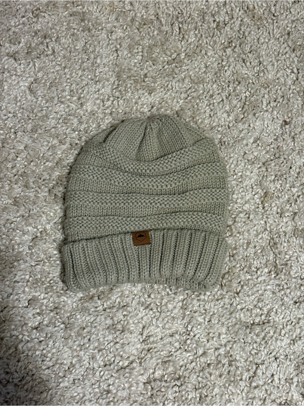 Knit Beanie Hat in Light Sage